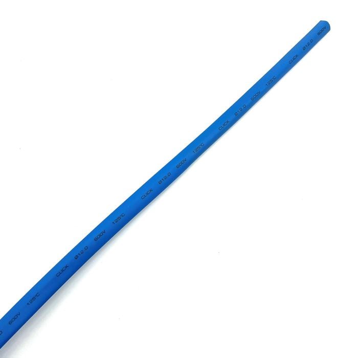 Click 12mm x 1.2m Blue Heat Shrink Thin Wall Tubing