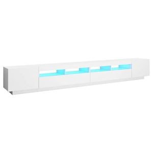 vidaXL TV Cabinet with LED Lights White 300x35x40 cm