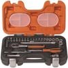 Bahco 1/4" Square Drive Socket Set With Metric Hex Profile And Ratchet/Socket Drivers