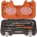 Bahco 1/4" Square Drive Socket Set With Metric Hex Profile And Ratchet/Socket Drivers