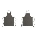 2PK Ecology Rye Adjustable Cotton Kitchen Cooking Apron 70x90cm Khaki