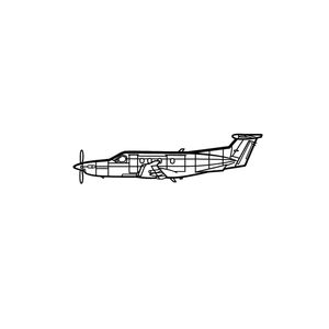 Ignite Laser Pilatus PC-12 - Single-Engine Turboprop Aircraft Silhouette Metal Wall Art Rustic Metal 23.6 inch - 60 cm