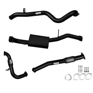 Ignite Exhausts Turbo Back For Nissan Gu Patrol 3l Leaf Spring Ute 3" Cat & Muffler Black Aluminised Steel