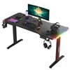Advwin Electric Standing Desk Gaming Desk RGB LED Height Adjustable Black 140cm