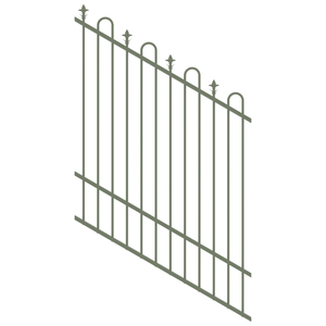ProtectorAl 350 - 1200 x 1500mm Pale Eucalypt Raked 16-30º Loop And Spear Top Pool Fence Panel