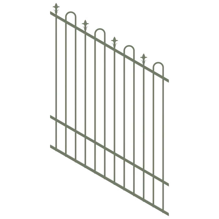 ProtectorAl 350 - 1200 x 1500mm Pale Eucalypt Raked 16-30º Loop And Spear Top Pool Fence Panel