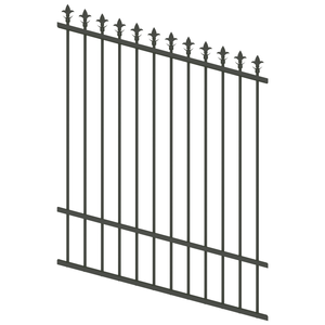 ProtectorAl 0350-1200W x 1500H Woodland Grey Spear Top Pool Fence Panel Raked Up to 15º