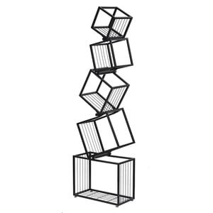 Artiss 5-tier Bookshelf Metal Geometric Display Shelf Storage Organizer Black