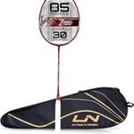 Li-Ning Turbo Charging Z Combat Carbon Fibre Strung Badminton Racquet With Cover | Size: 85gm | Red-Black