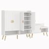 Artiss Shoe Cabinet Bench Set Adjustable Shelf Hallway Living Room White