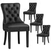 ALFORDSON Set of 4 Dining Chairs Kitchen Lounge Retro Button Tufted PU Leather Black