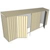 Build-a-Shed 0.8 x 5.2 x 2m Skillion Shed with Double and Single Hinged Side Doors - Cream