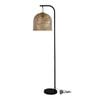 Oriel Lighting Jess Floor Lamp With Black Base And Batur Shade