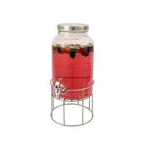 Glass Beverage Dispenser With Stand 5.6l Serroni