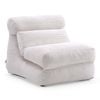 Bellos Living Corduroy Lounge Chair Single Sofa Bed in White