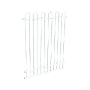 ProtectorAl 350 - 1200 x 1500mm Pearl White Aluminium Loop Top Pool Fence Panel With Mid Rail