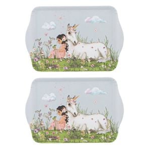 2pc Ashdene My Unicorn Rectangular Trinket Scatter Tray 21x14.2cm