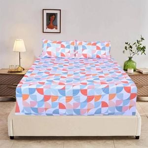 Queen Luxury 100% Cotton Fitted Bed Sheet & 2 Pillow Case Combo Set - Modern | Queen | Sheet Set