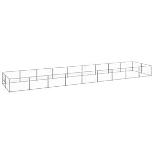 vidaXL Dog Kennel Silver Steel Outdoor Puppy Enclosure Dog Pet Supply Cage