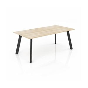 Olg Flare Table 4 Leg Black Frame New Oak Ravine Top L1800mm X W900mm