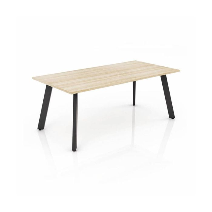 Olg Flare Table 4 Leg Black Frame New Oak Ravine Top L1800mm X W900mm