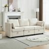 Homfurn 3 Seater Modular Sectional Sofa with Storage, Beige