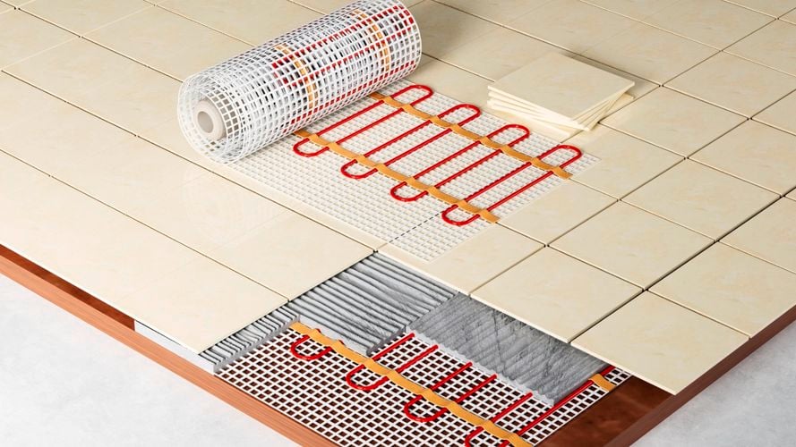 Heating mat cross section.