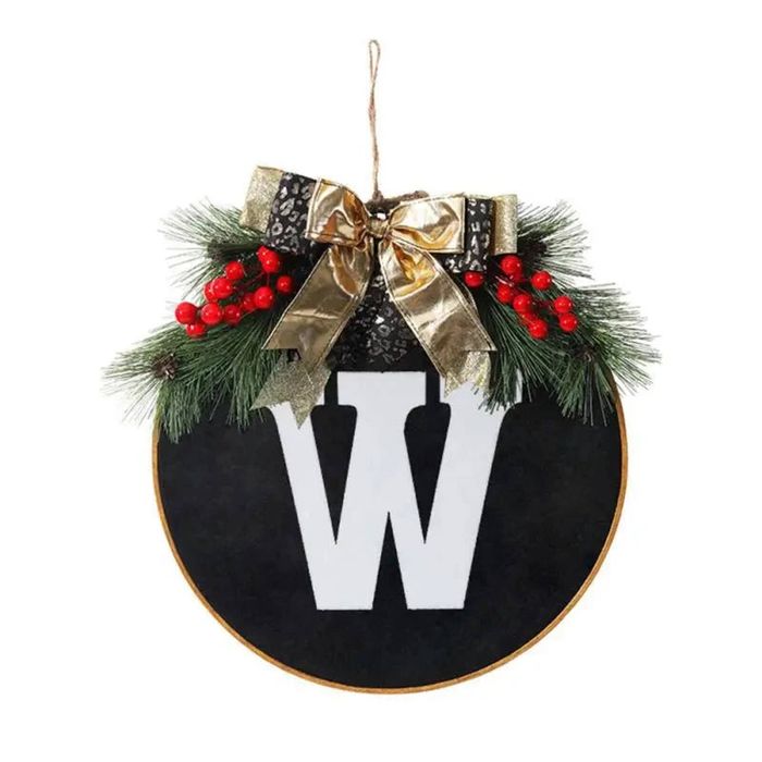 Stylish Christmas Wreath Door Hanging Decoration [Black]