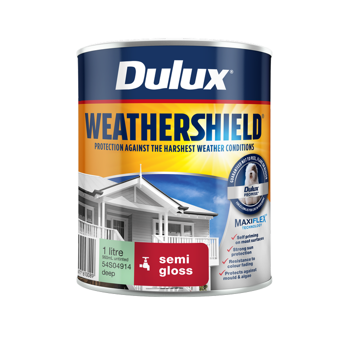 Dulux 1L Weathershield Semi Gloss Deep Exterior Paint