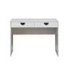 European Cabinetry White Slim Half Moon Black Handles Odessa Desk