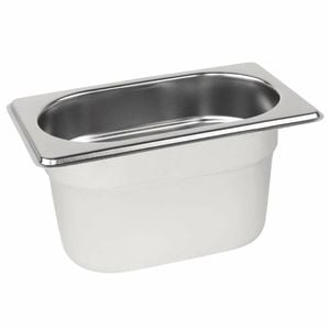 Vogue Gastronorm Tray Stainless Steel 1/9 100mm Deep Food Pan Catering Kitchen Storage