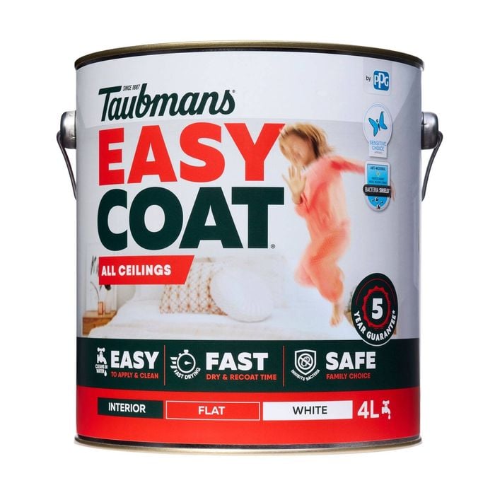 Taubmans 4L White Flat Easycoat Ceiling Paint