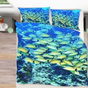 3D Sea Yellow Fish 283 Bed Pillowcases Quilt King Size