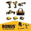 DeWALT 18V XR 5.0Ah 4 Piece Combo Kit DCZ409P2-XE