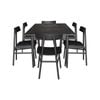 Claire 7pc Dining Set Table 180cm Solid Oak Wood Timber Seat Chair - Black
