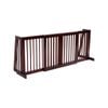 Costway 3-panel Wood Security Gate Dog Fence Barrier Brown