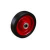 Easyroll 125mm Black Rubber Tyre with Red Metal Centre