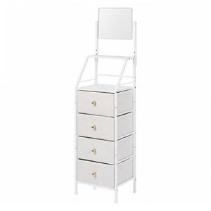 Levede Chest Of Drawers Mirror Dressing Table Vertical Storage Bedroom White