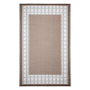 Fab Habitat 180x270cm Chestnut & Walnut Brown Europa Geometric Recycled Plastic Reversible Plastic Rug
