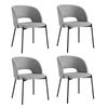 Oikiture 4x Armchair Dining Chair Accent Chairs Tub Armchairs Fabric Grey&Black