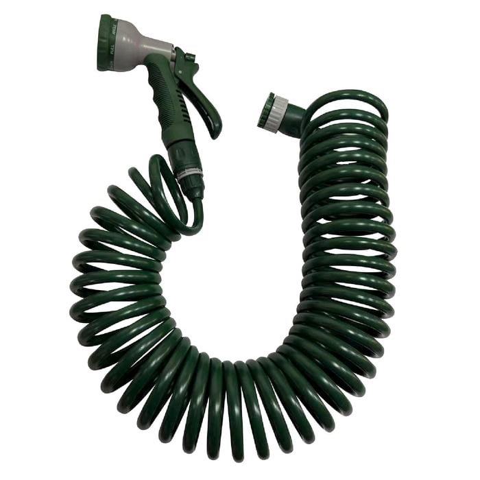 Garden Basics 15m Spiral Garden Hose with Spray Gun