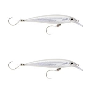 2x Rapala 12cm Saltwater X Rap Long Cast Sink Minnow Fishing Lures - Ghost