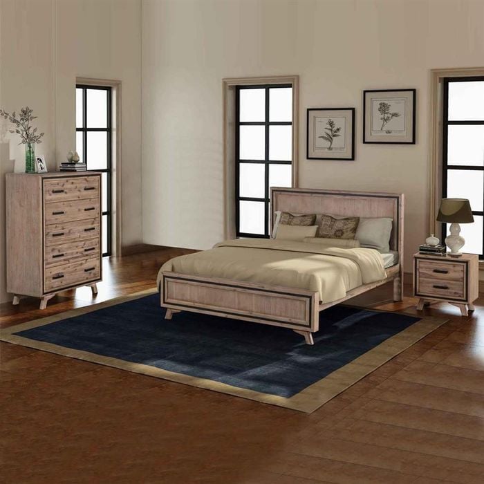 Silver Brush 4 Pcs Queen Bedroom Suite
