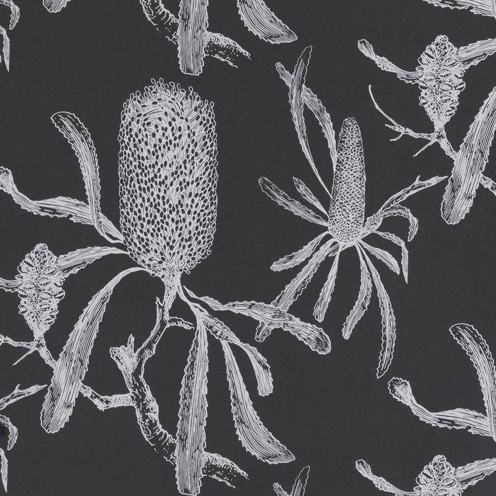Porter's Paints A4 Sample Charcoal Banksia Wallpaper