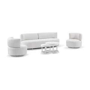 Onslow 3+1+1 Outdoor Lounge In Sunbrella With Round Coffee Table Set Canvas