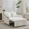 Homfurn Chenille Sleeper Loveseat with Phone Holder, 3 in 1 Convertible Sofa Bed with Side Pockets