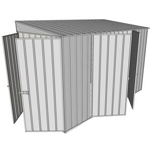 Build-a-Shed 1.5 x 3 x 2m Double Hinged Side Door Skillion Shed - Zinc