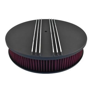14" Round Air Cleaner Kit Half Finned Black