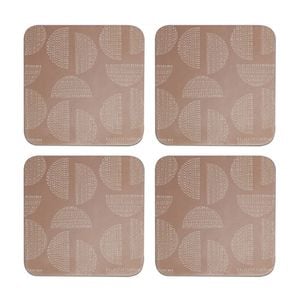 4PK Ladelle Splice Hardboard Square Cup Coaster 10cm Holder - Ginger