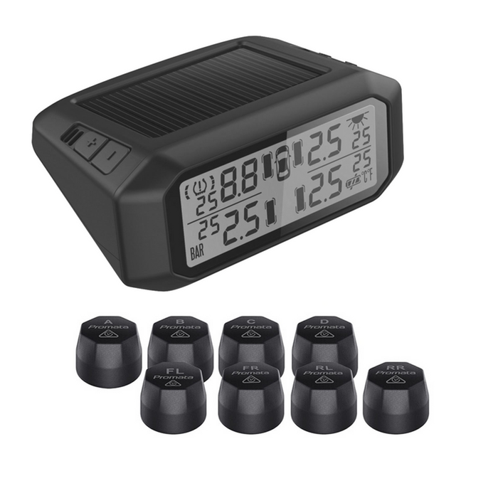 Promata Mata 1  Solar Powered Tyre Pressure Monitor - 8 External Sensors